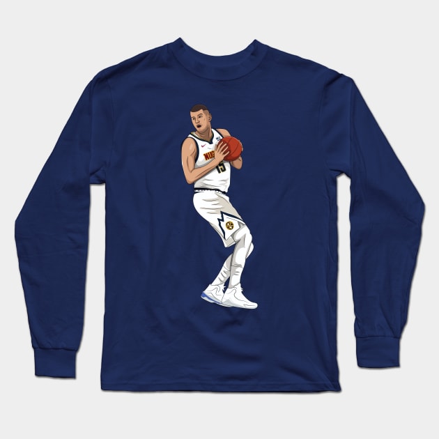 Nikola Jokic Long Sleeve T-Shirt by xavierjfong